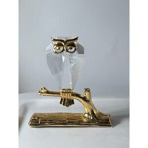 Crystal Owl Collectible Figurine Gold